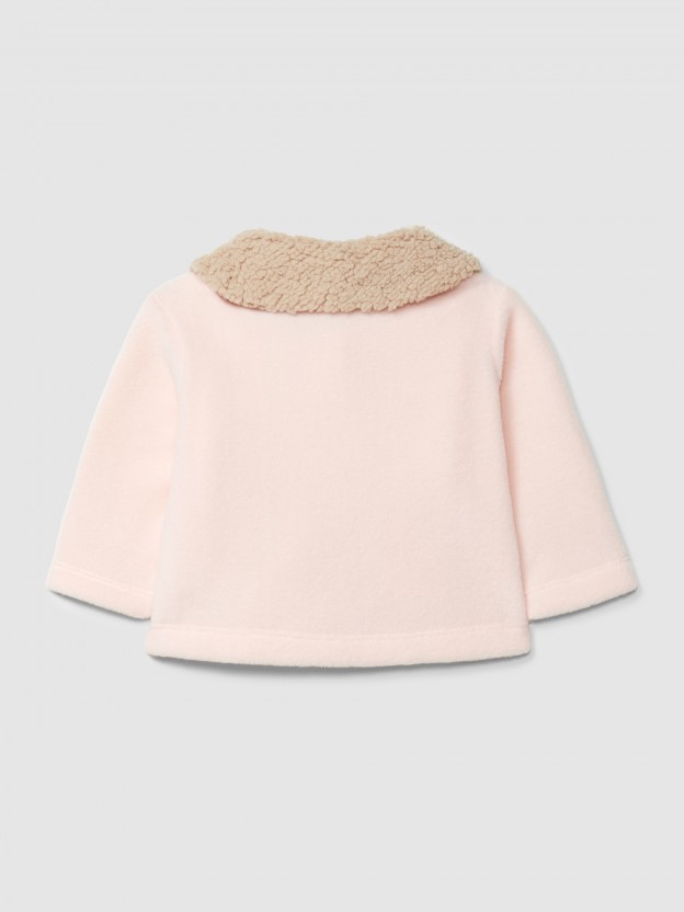 Fleece jacket with fur collar