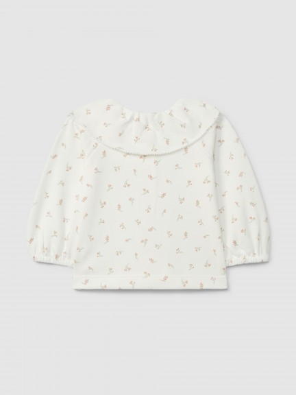 Piqué longsleeve with ruffled collar Piqué longsleeve with ruffled collar