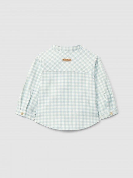 Shirt mandarin collar in check corduroy Shirt mandarin collar in check corduroy