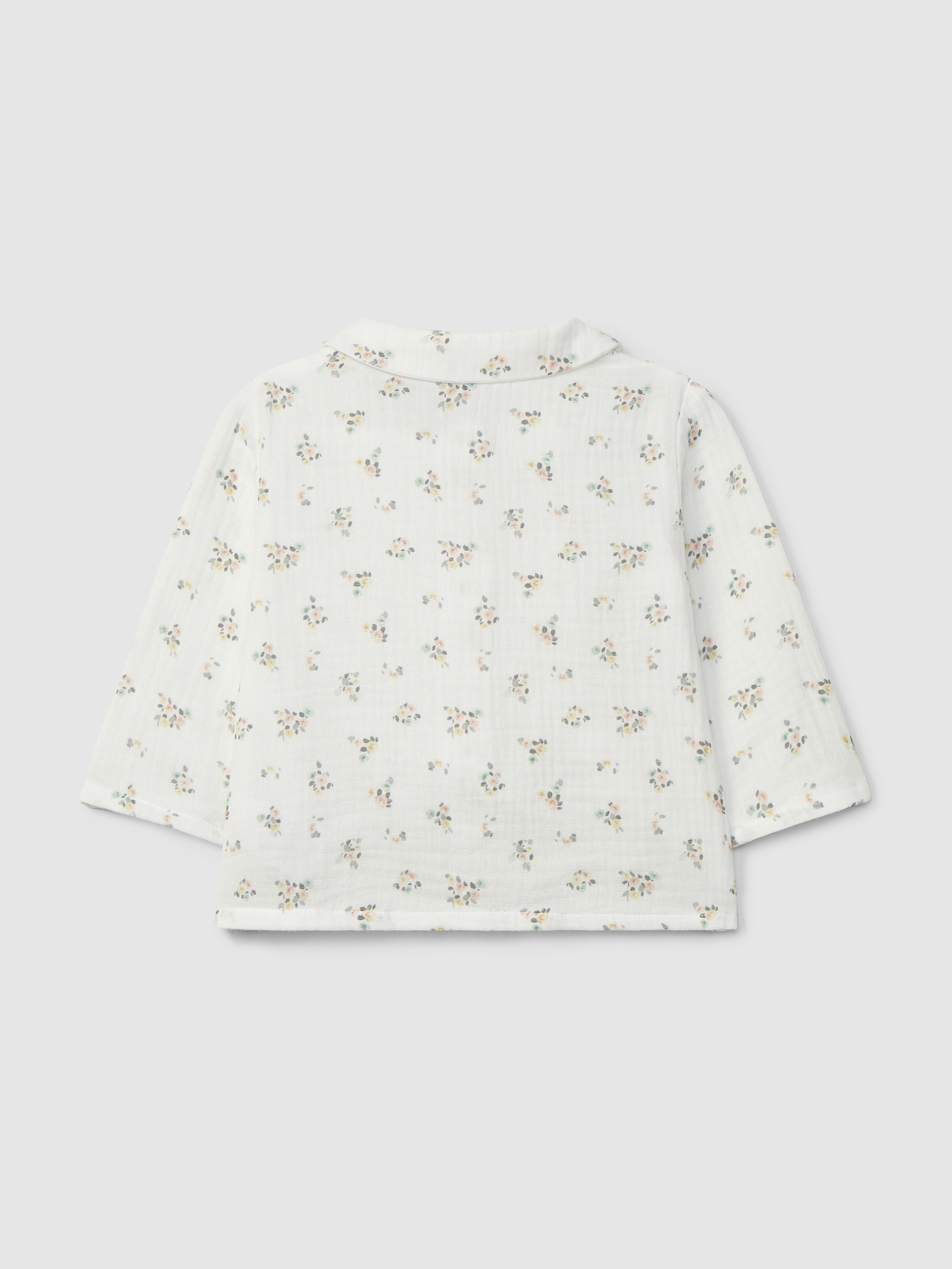 Blusa em gaze com gola redonda