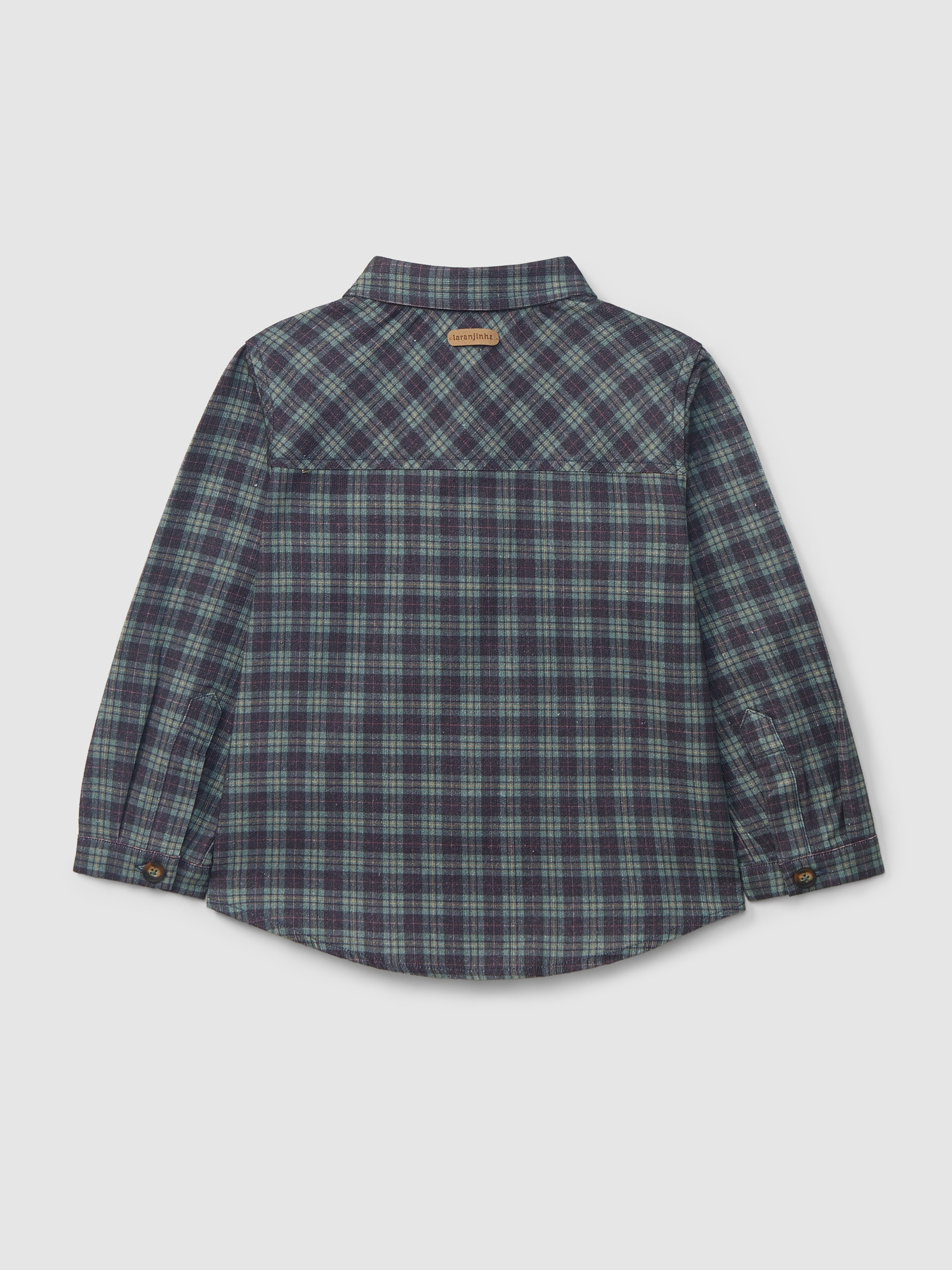 Camisa xadrez com bolso em bombazine