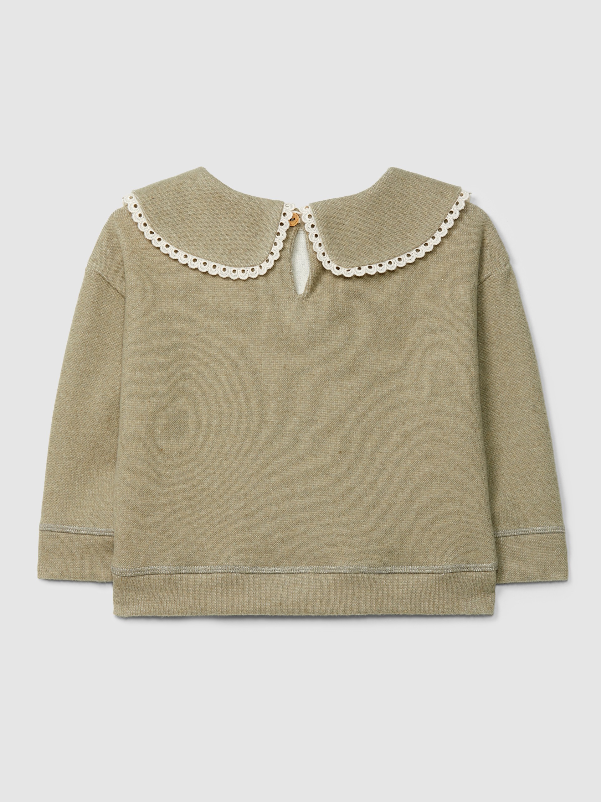 Sweatshirt in double-layered jersey with lace detail