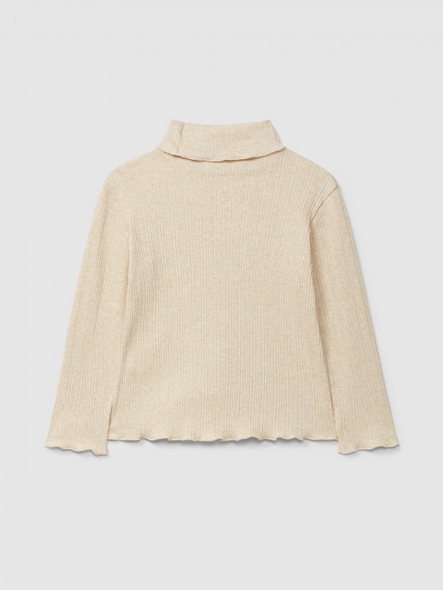 Ribbed jersey turtleneck pullover Ribbed jersey turtleneck pullover