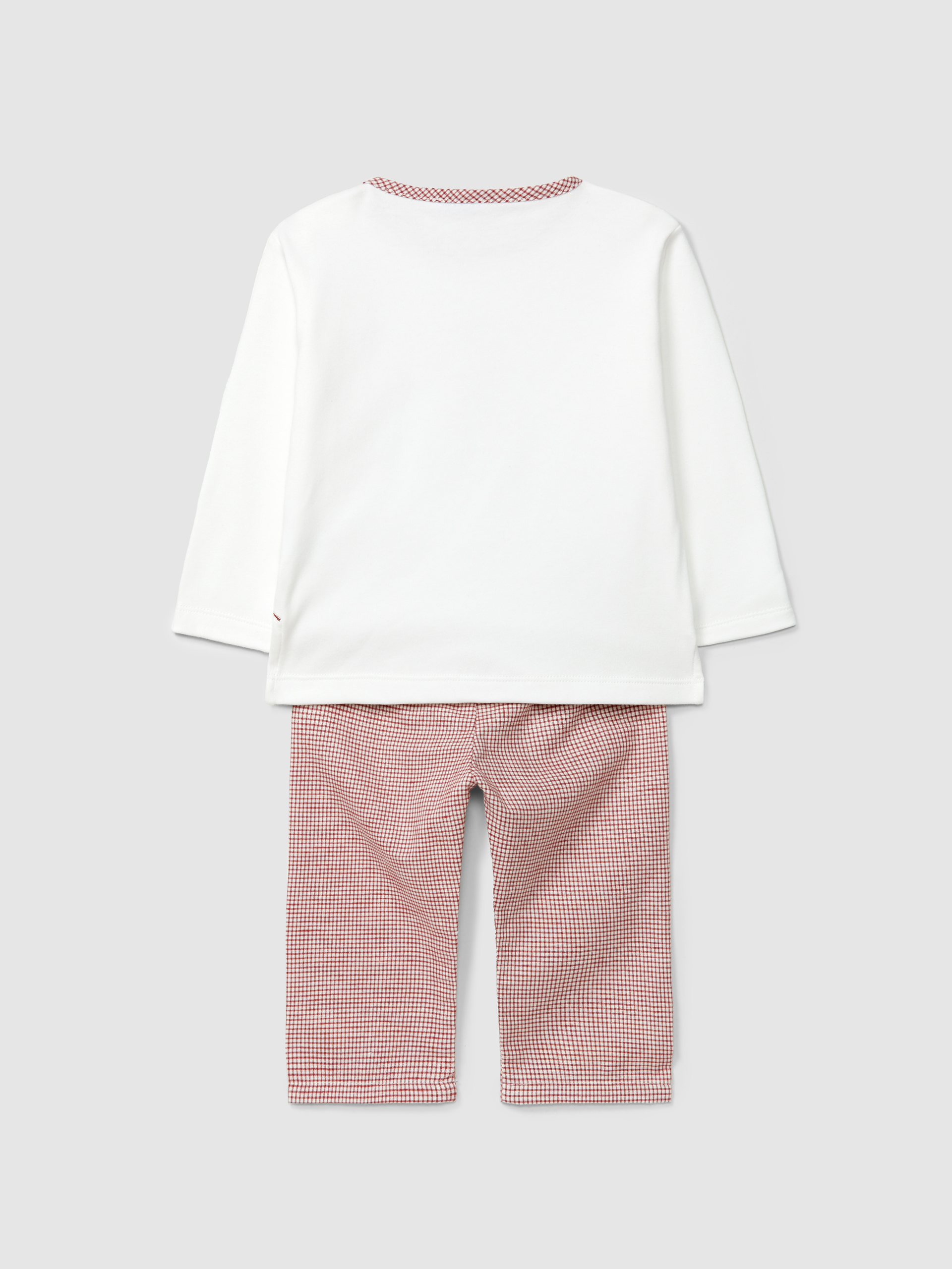 Pyjama carreaux vichy ours et lapin sur le traîneau