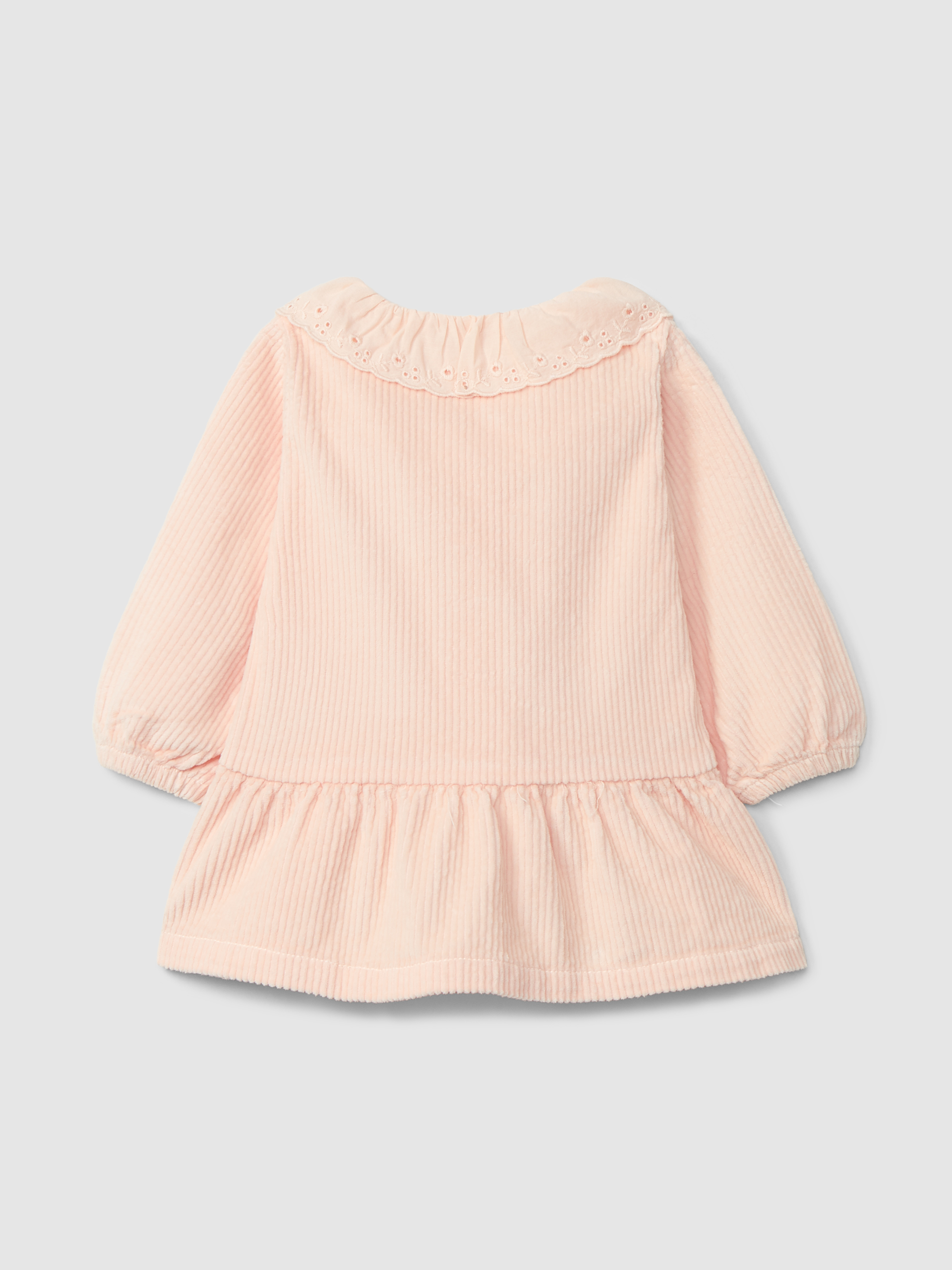 Dress corduroy ruffled collar English embroidery