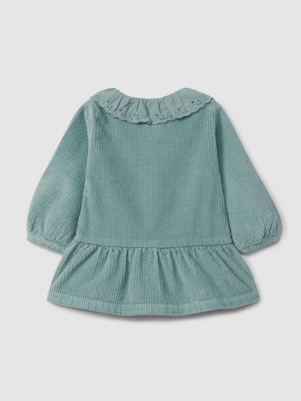 Dress corduroy ruffled collar English embroidery Dress corduroy ruffled collar English embroidery