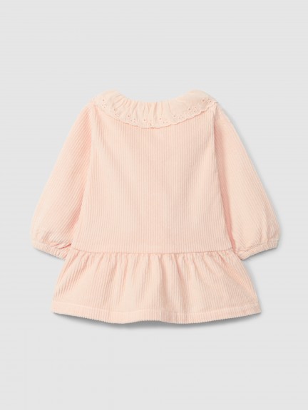 Dress corduroy ruffled collar English embroidery Dress corduroy ruffled collar English embroidery