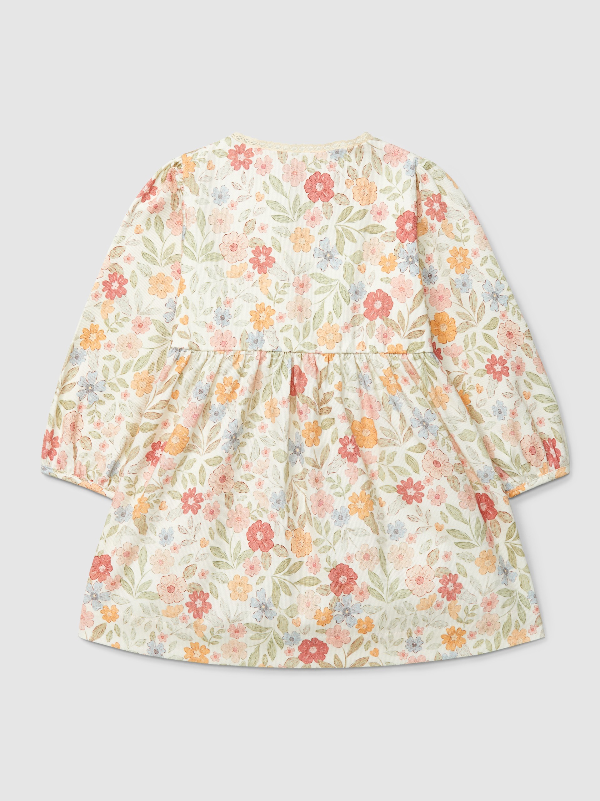 Robe imprimé fleuri avec détail en dentelle