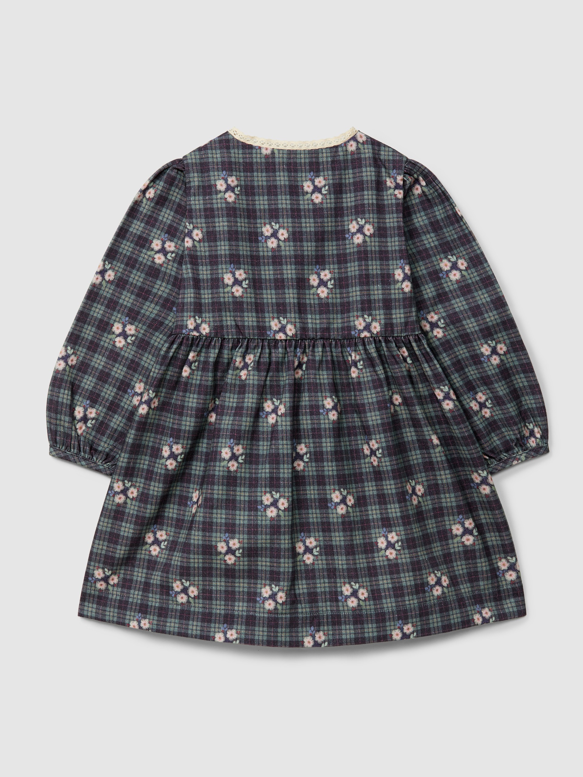Robe imprimé fleuri avec détail en dentelle