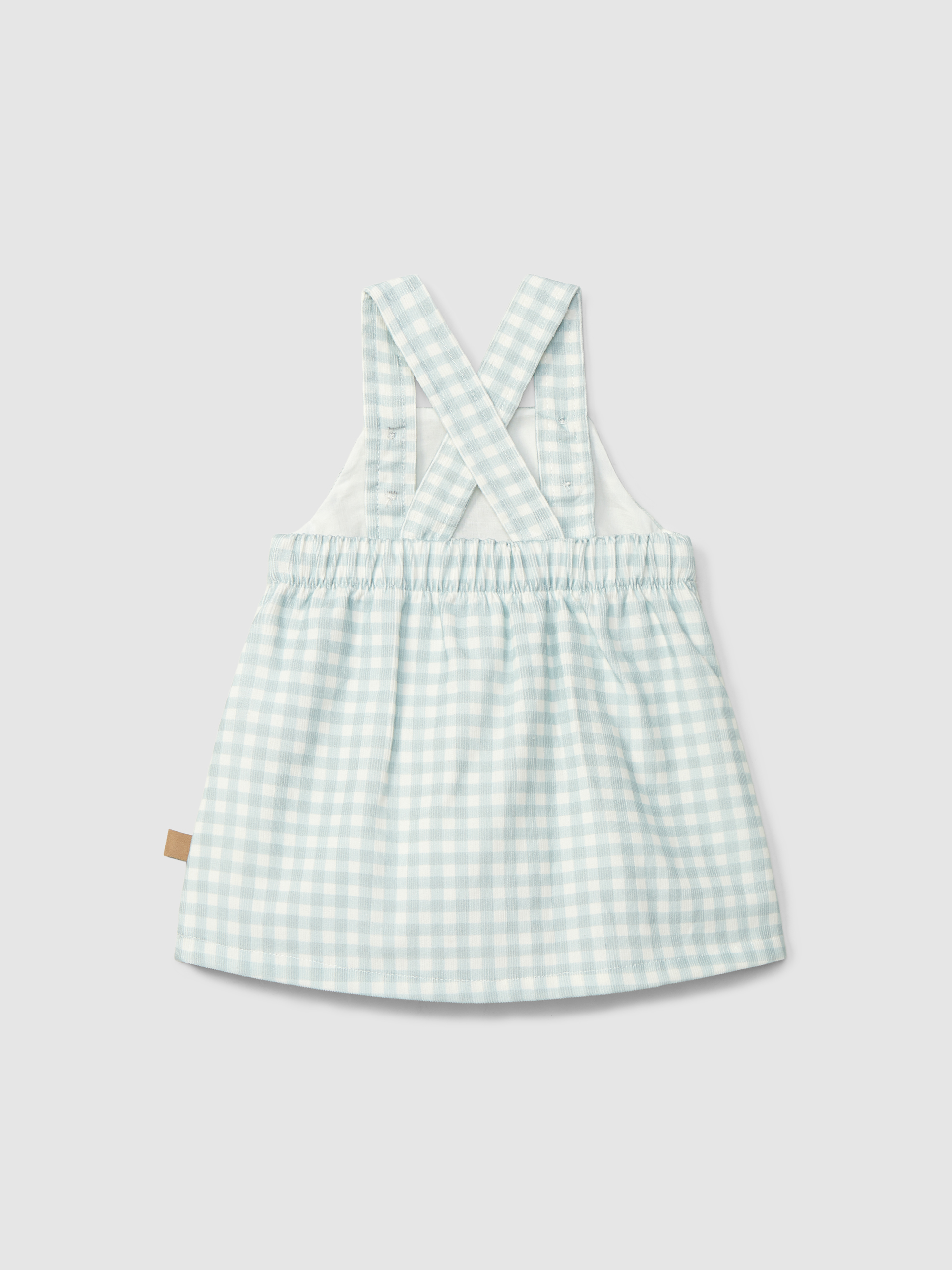 Corduroy print pinafore dress