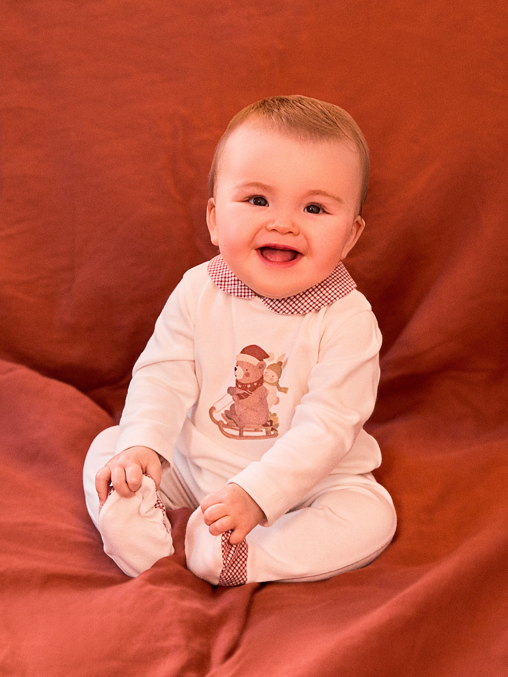 Babygrow urso e coelho no trenó