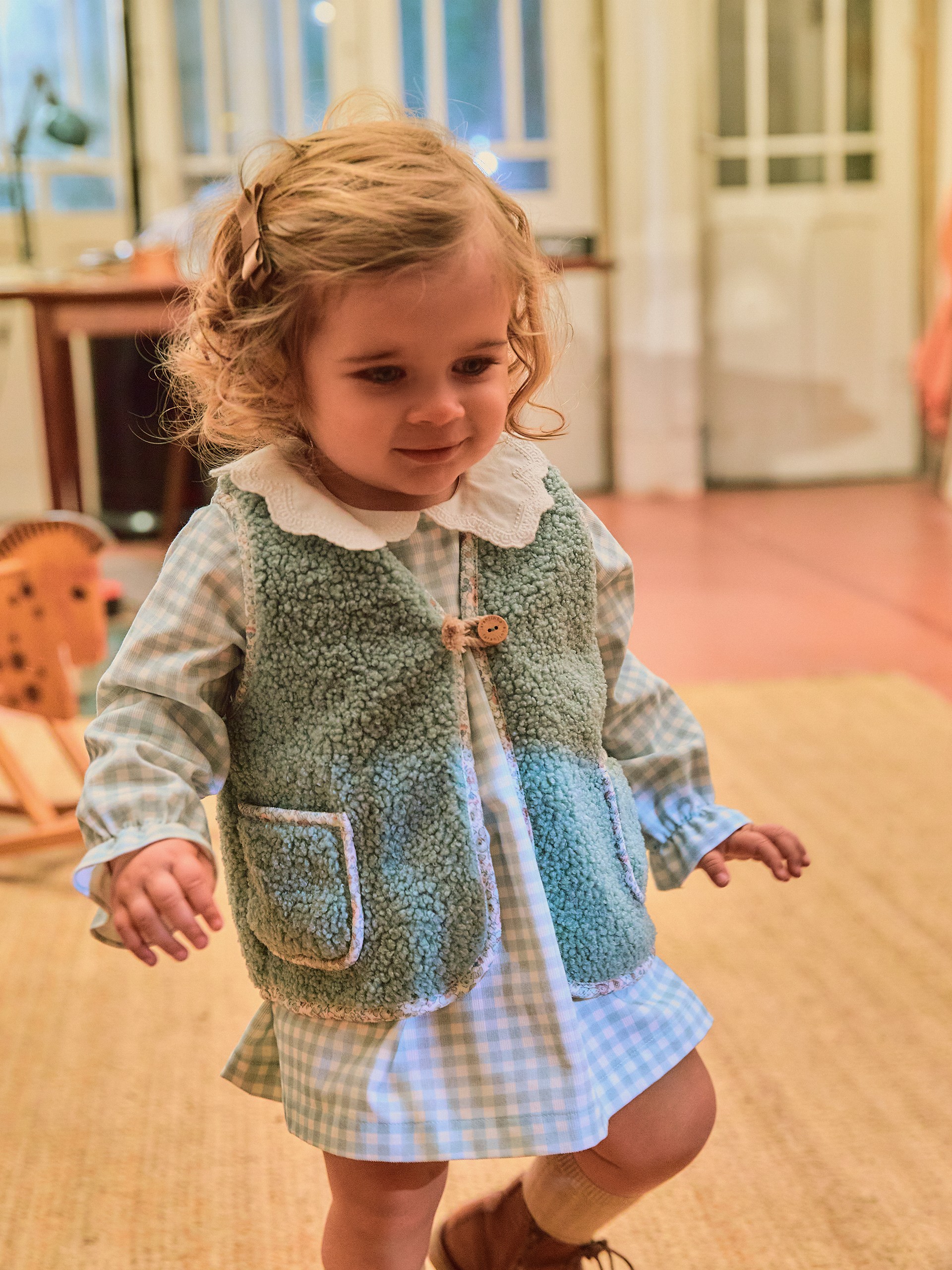 Vestido en pana estampada