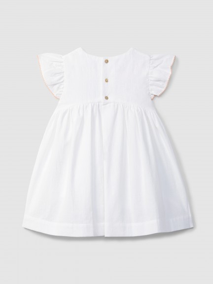 Dress textured and embroidered cotton Dress textured and embroidered cotton