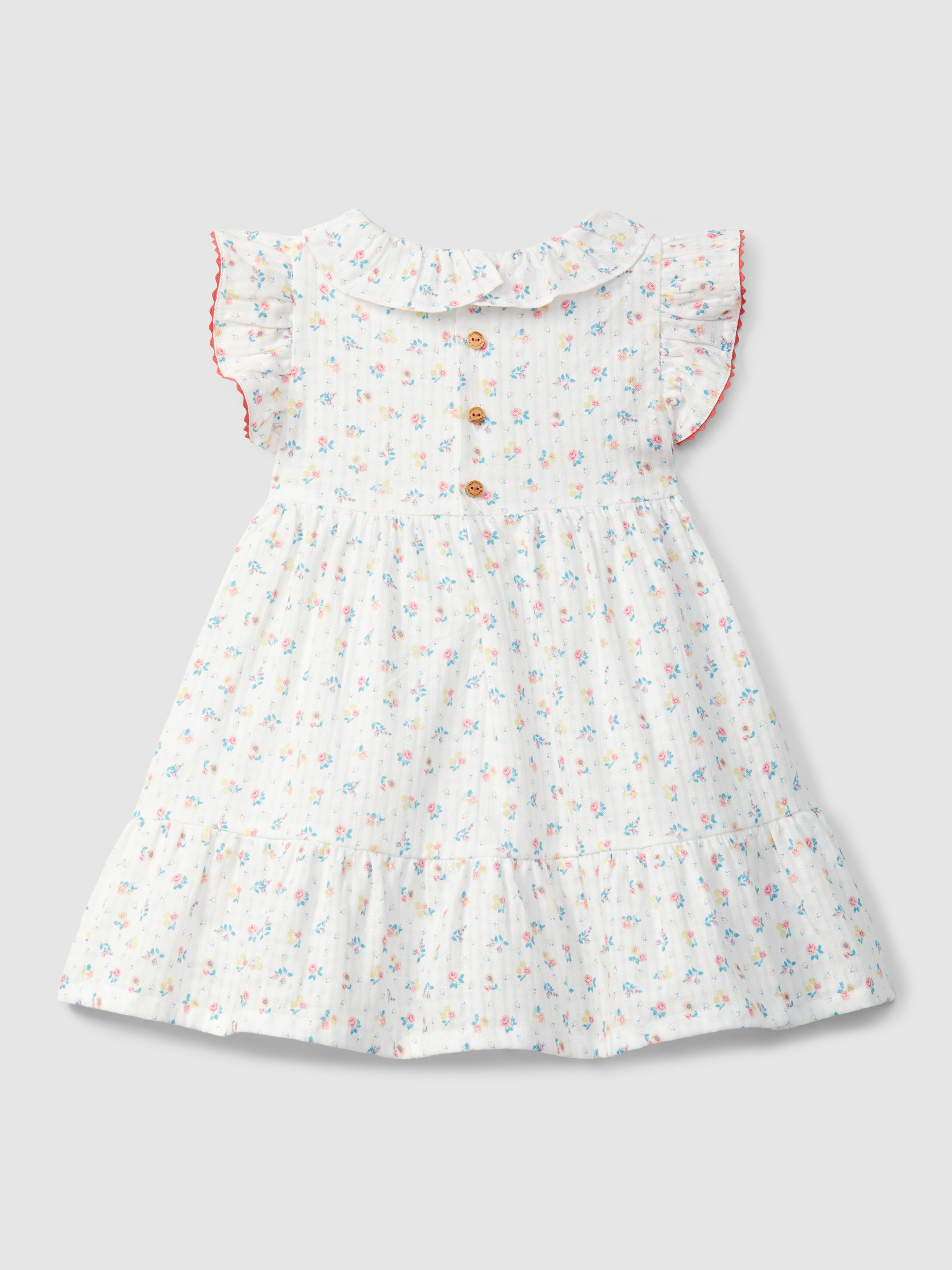 Robe imprimé fleuri avec détails de couleur en contraste