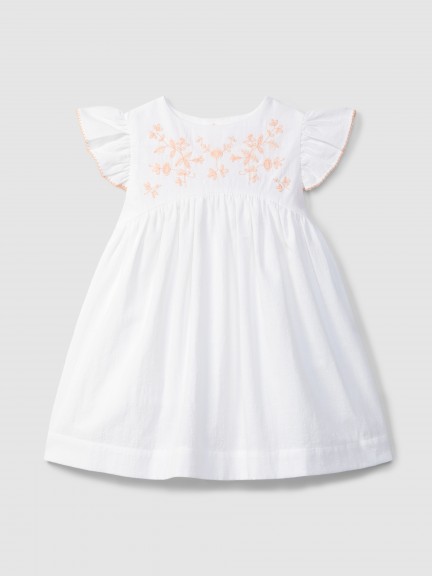 Dress textured and embroidered cotton Dress textured and embroidered cotton