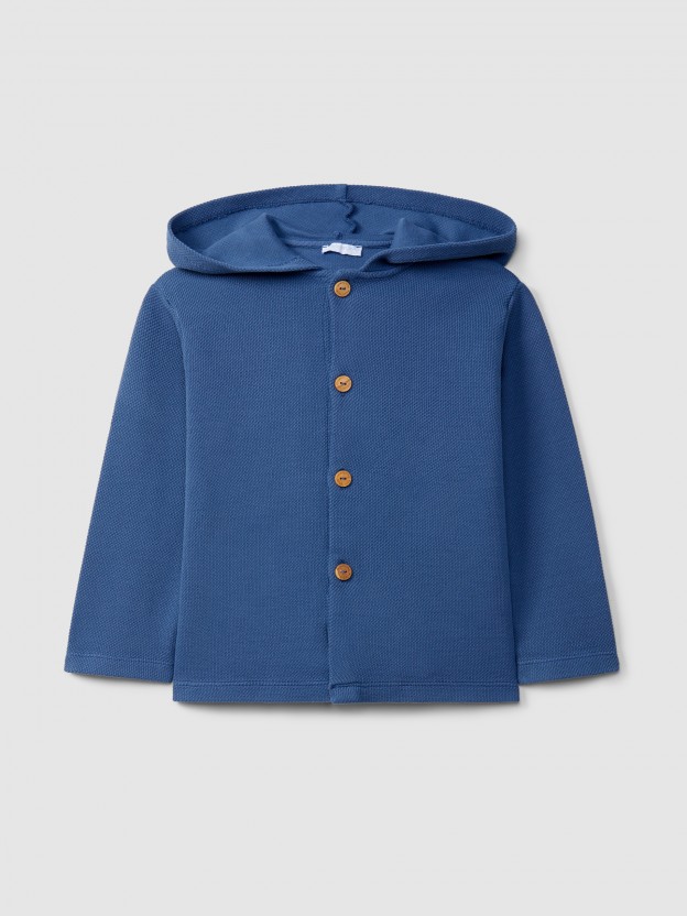 Gilet à capuche en piqué Gilet à capuche en piqué