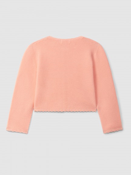 Knitted short cardigan with ruched detail Knitted short cardigan with ruched detail