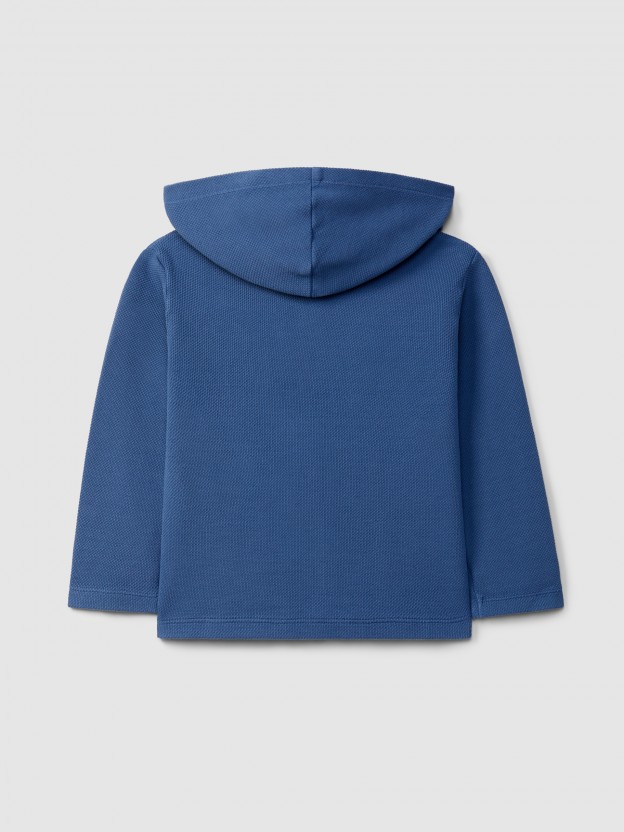 Gilet à capuche en piqué Gilet à capuche en piqué