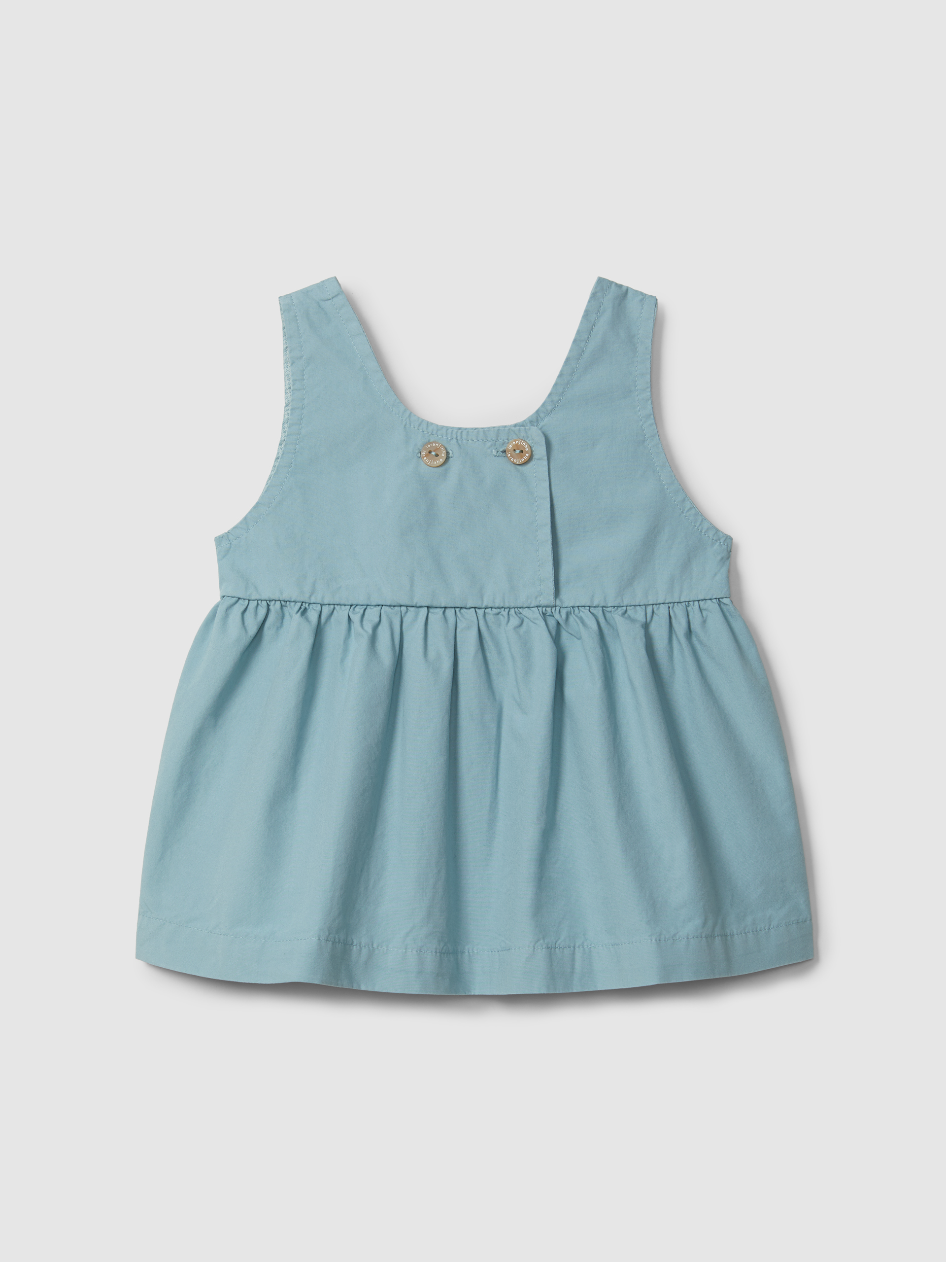 Plain twill pinafore dress