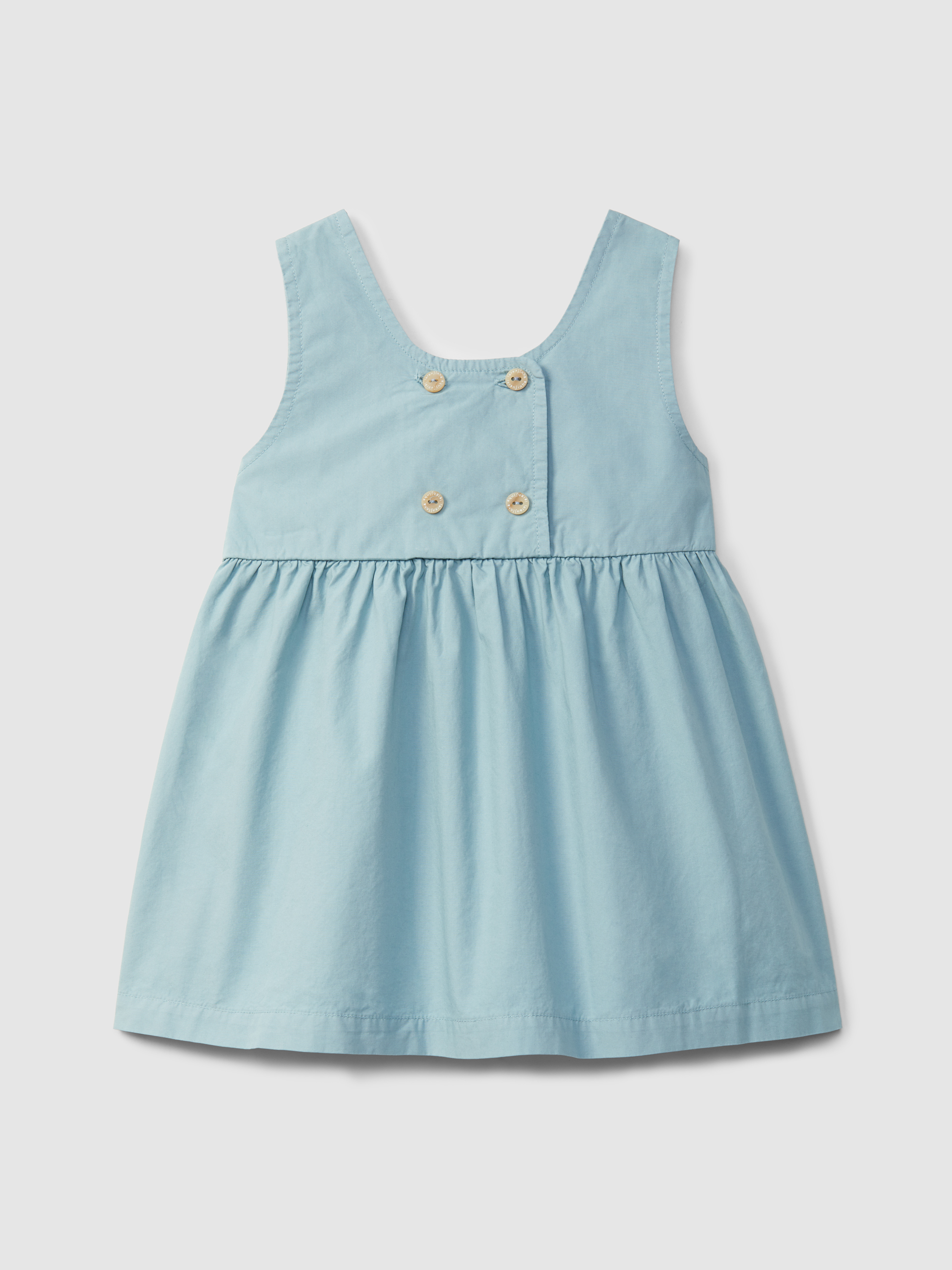 Plain twill pinafore dress