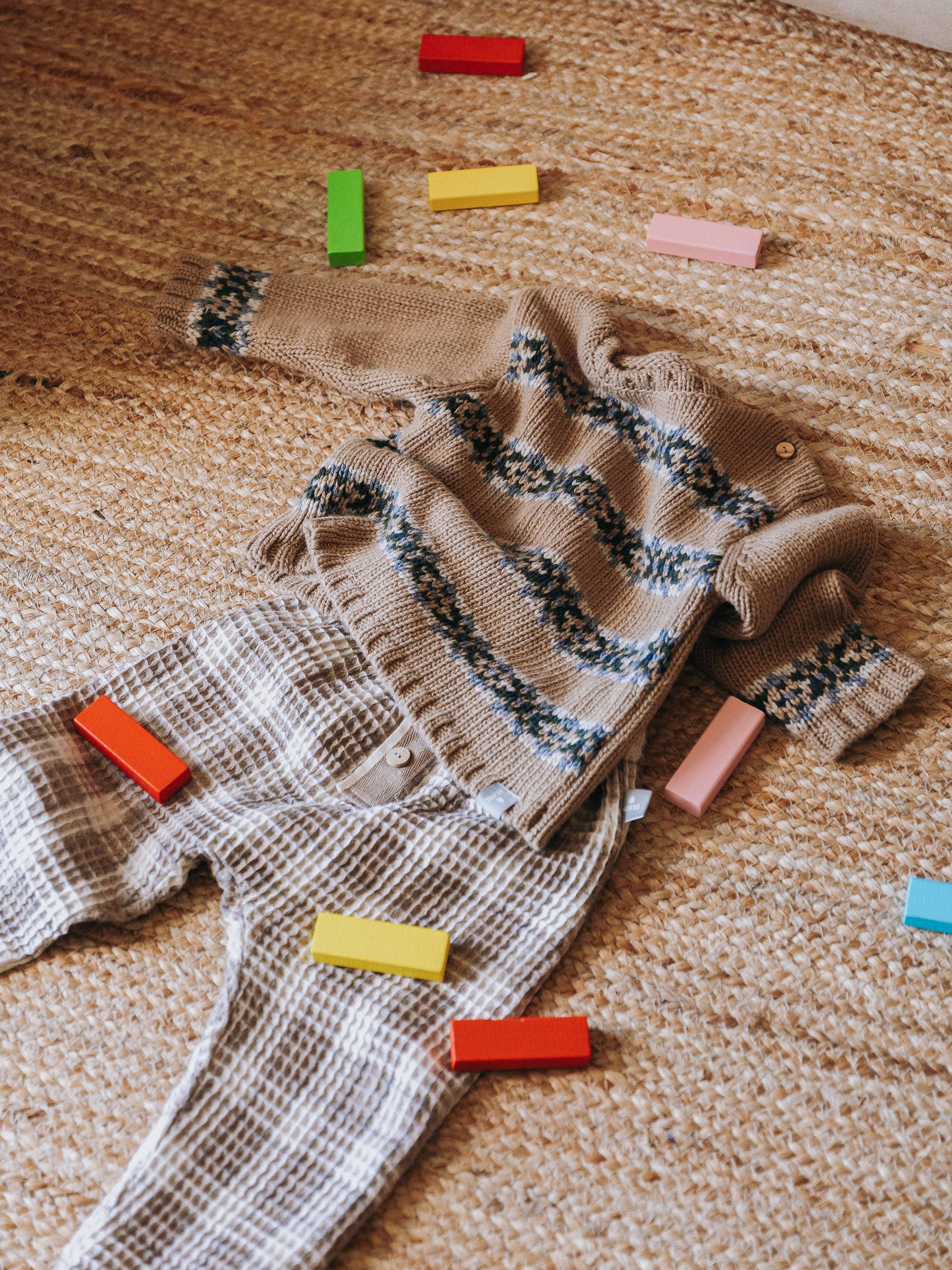 Pantalon pull-up en tissu gaufré