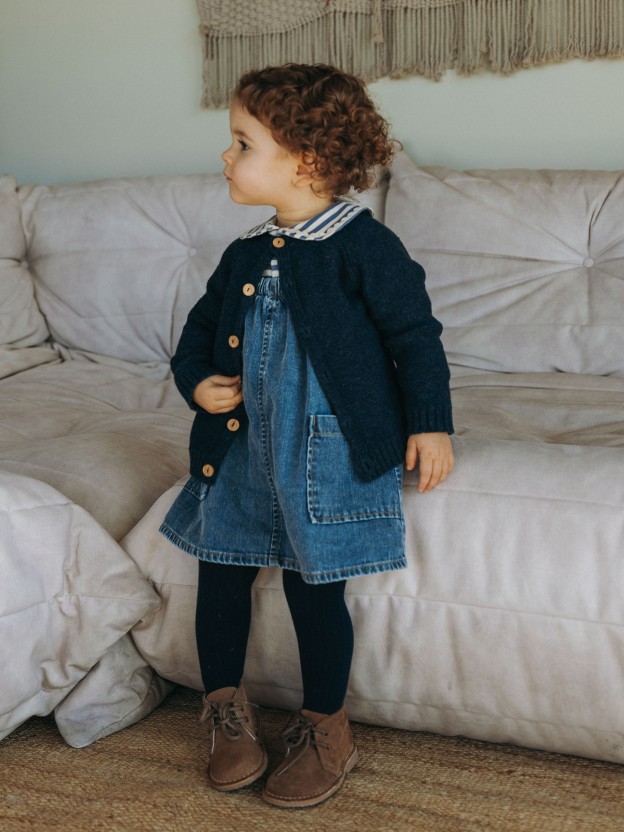 Jupe-salopette en denim en coton biologique
