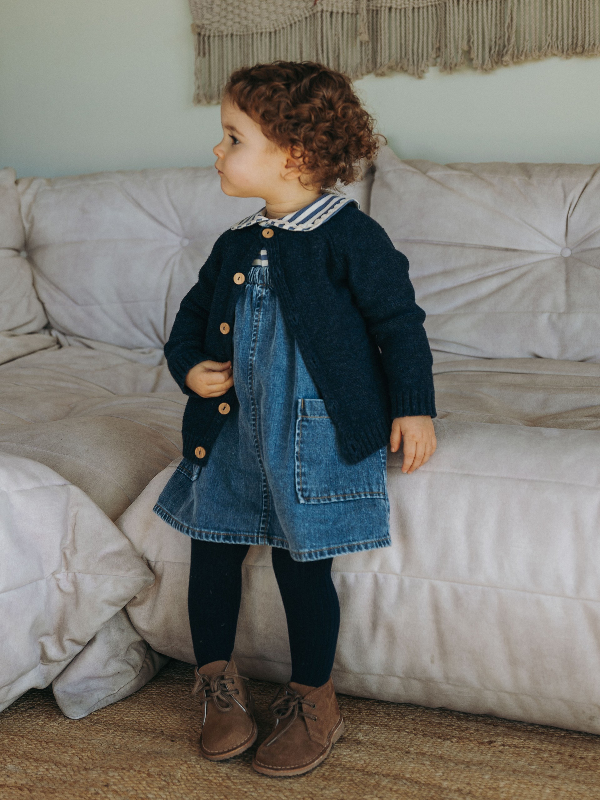 Jupe-salopette en denim en coton biologique