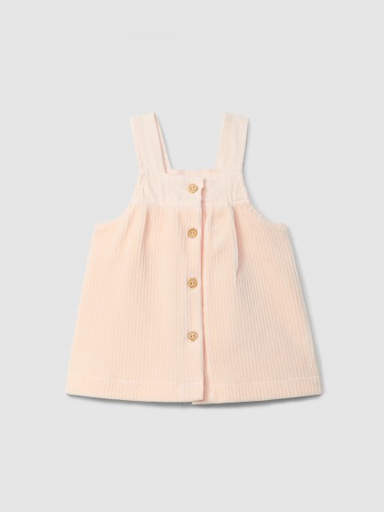 Corduroy-type fabric pinafore dress