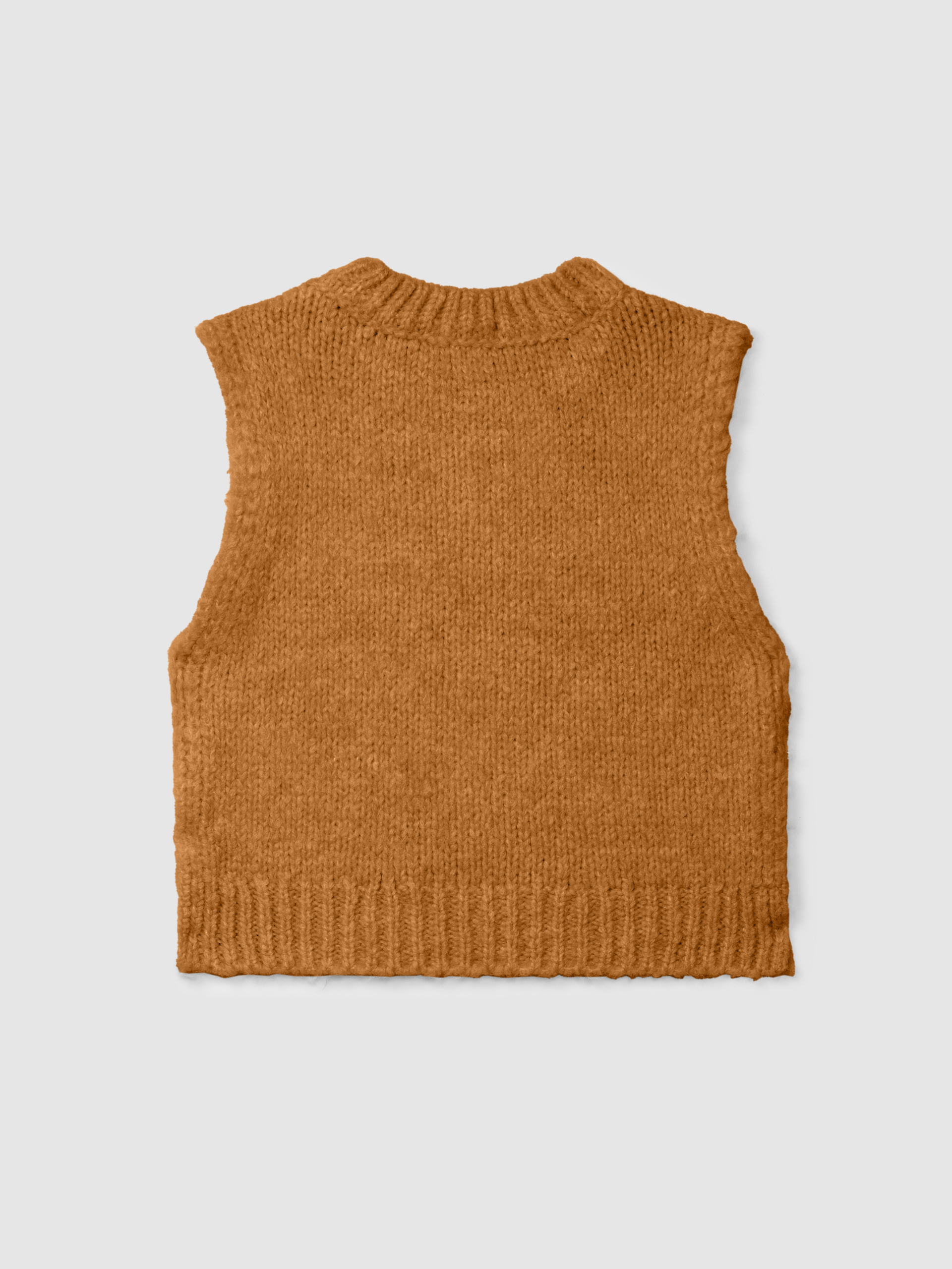 Knitted vest with cable-knit detail