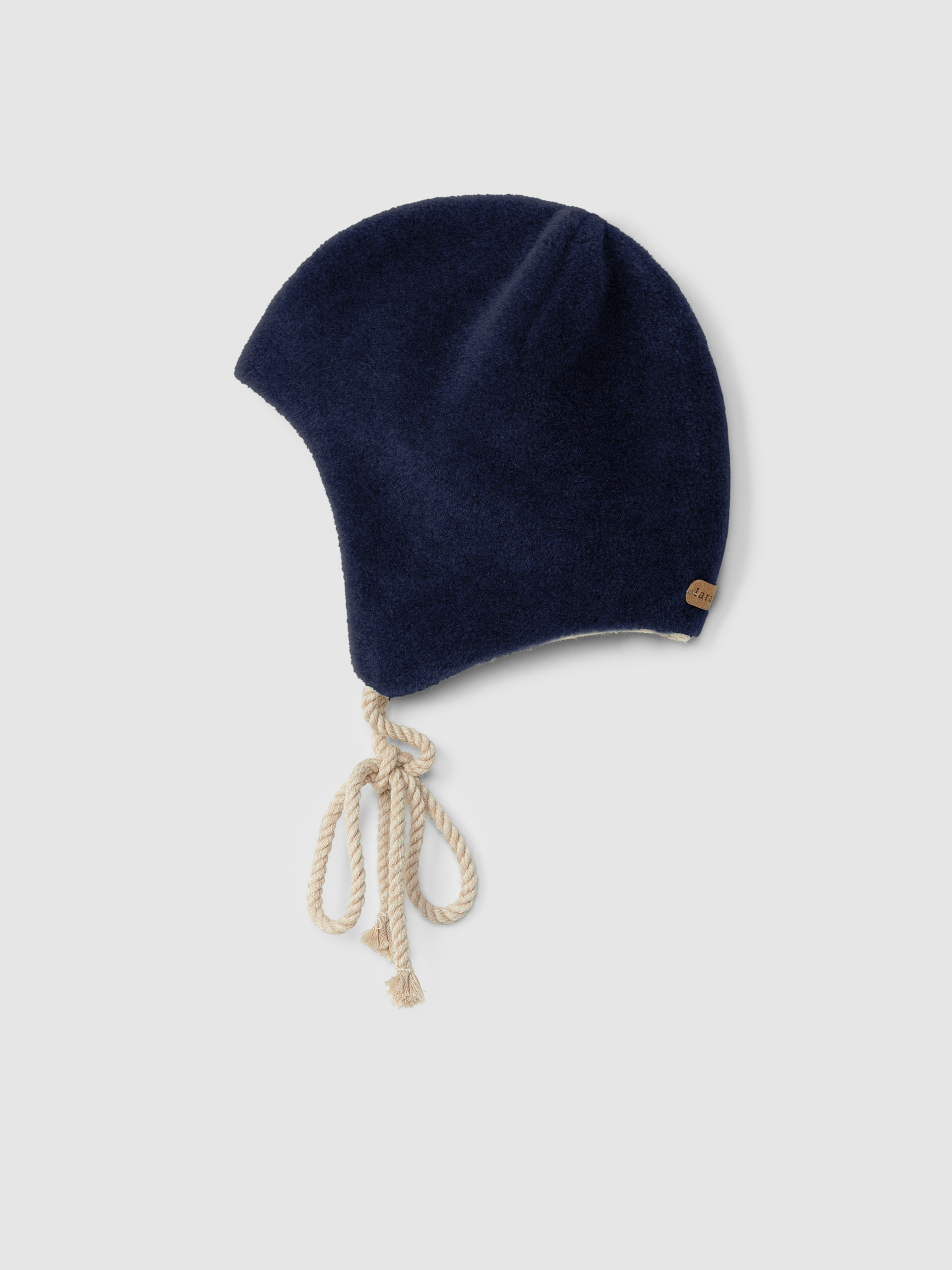 Fleece beanie with drawstring