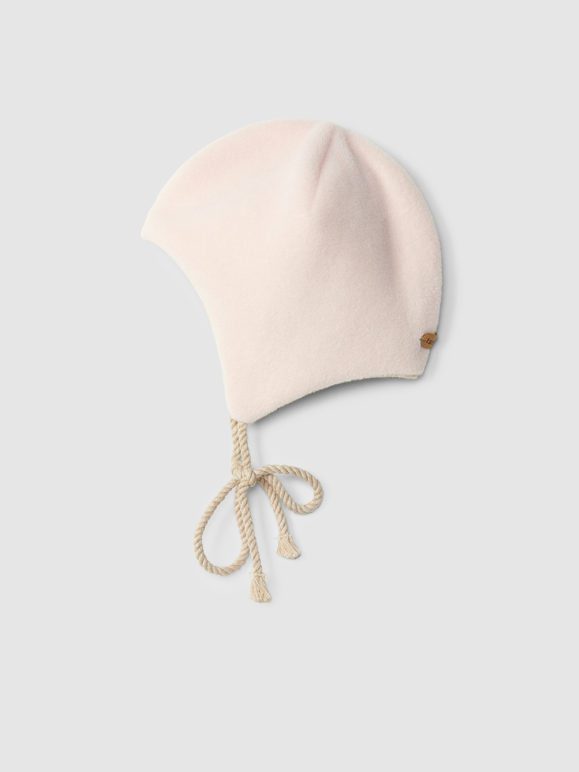 Fleece beanie with drawstring