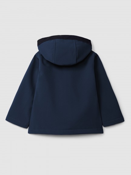 Hooded coat with corduroy details Hooded coat with corduroy details