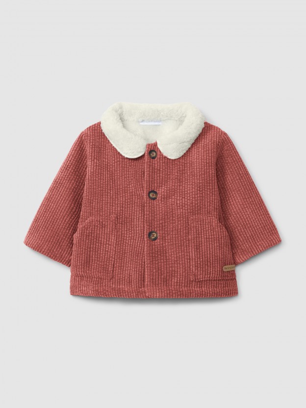 Corduroy jacket with fur Corduroy jacket with fur