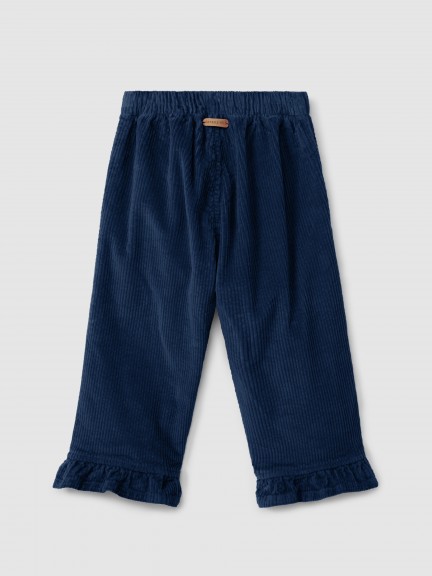 Pull-up pants in corduroy with ruffled detail Pull-up pants in corduroy with ruffled detail