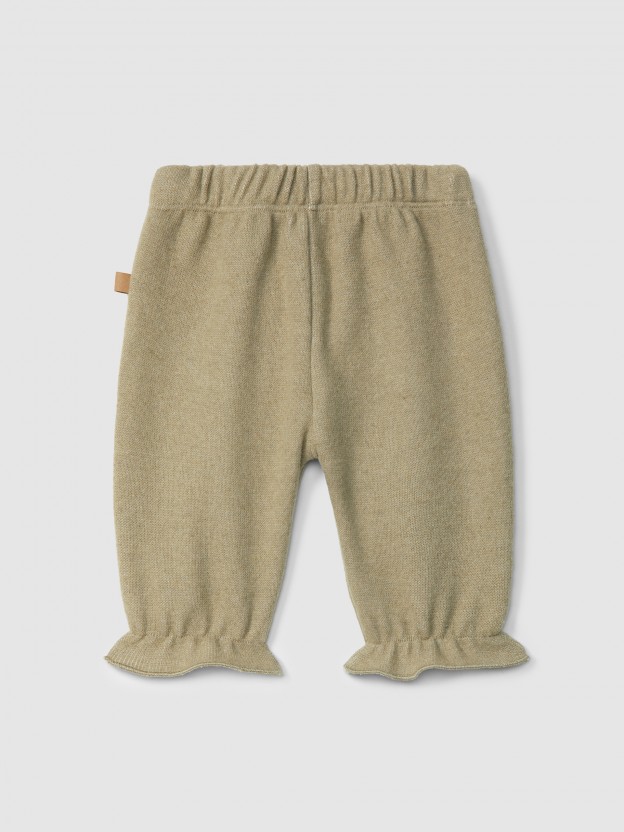 Pull-up pants with pockets and lace detail Pull-up pants with pockets and lace detail
