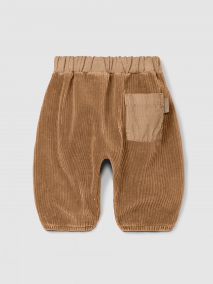 Wide-leg pull-up pants in corduroy-type fabric Wide-leg pull-up pants in corduroy-type fabric