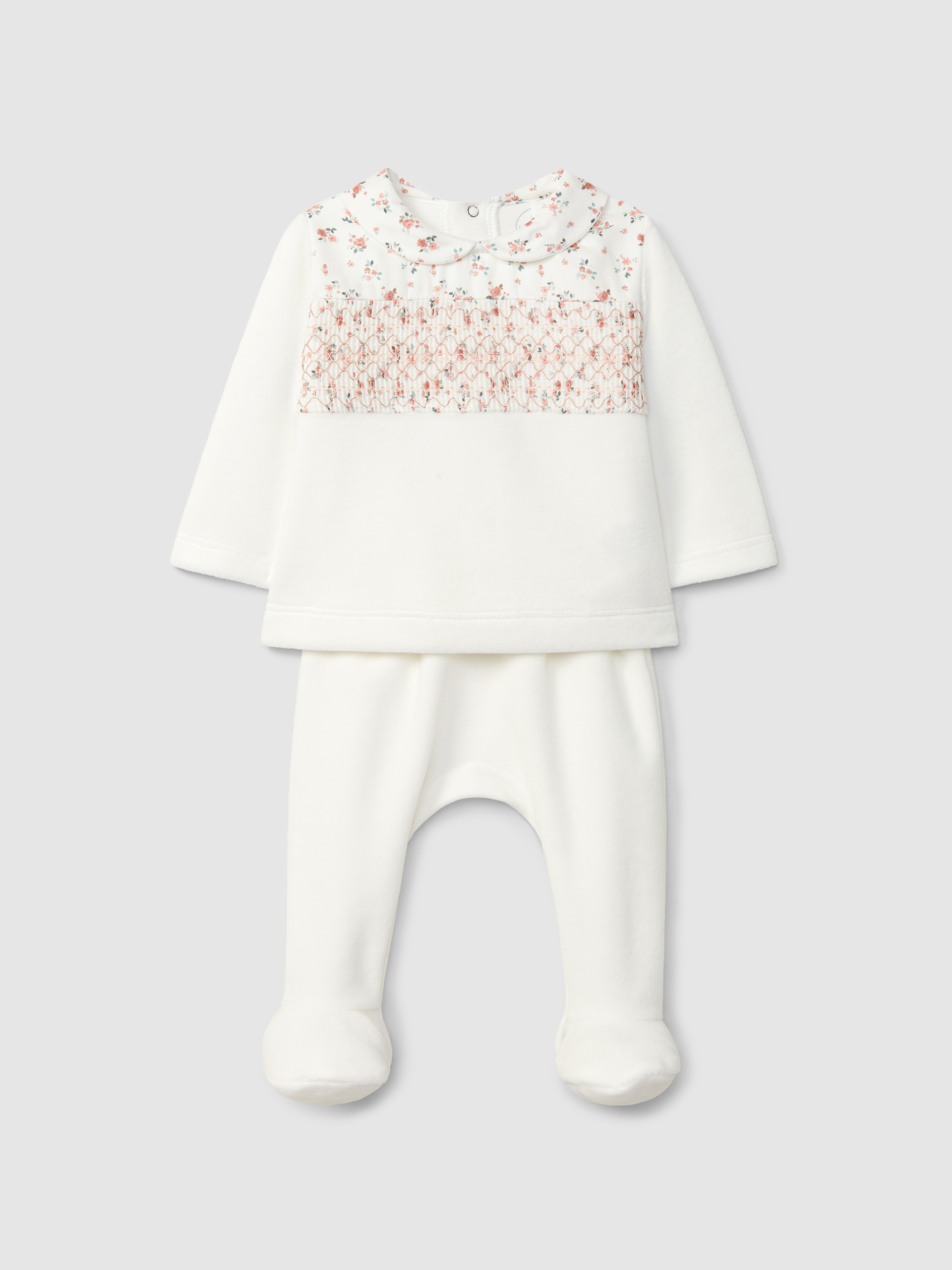 Fato de duas peças detalhe de smocks