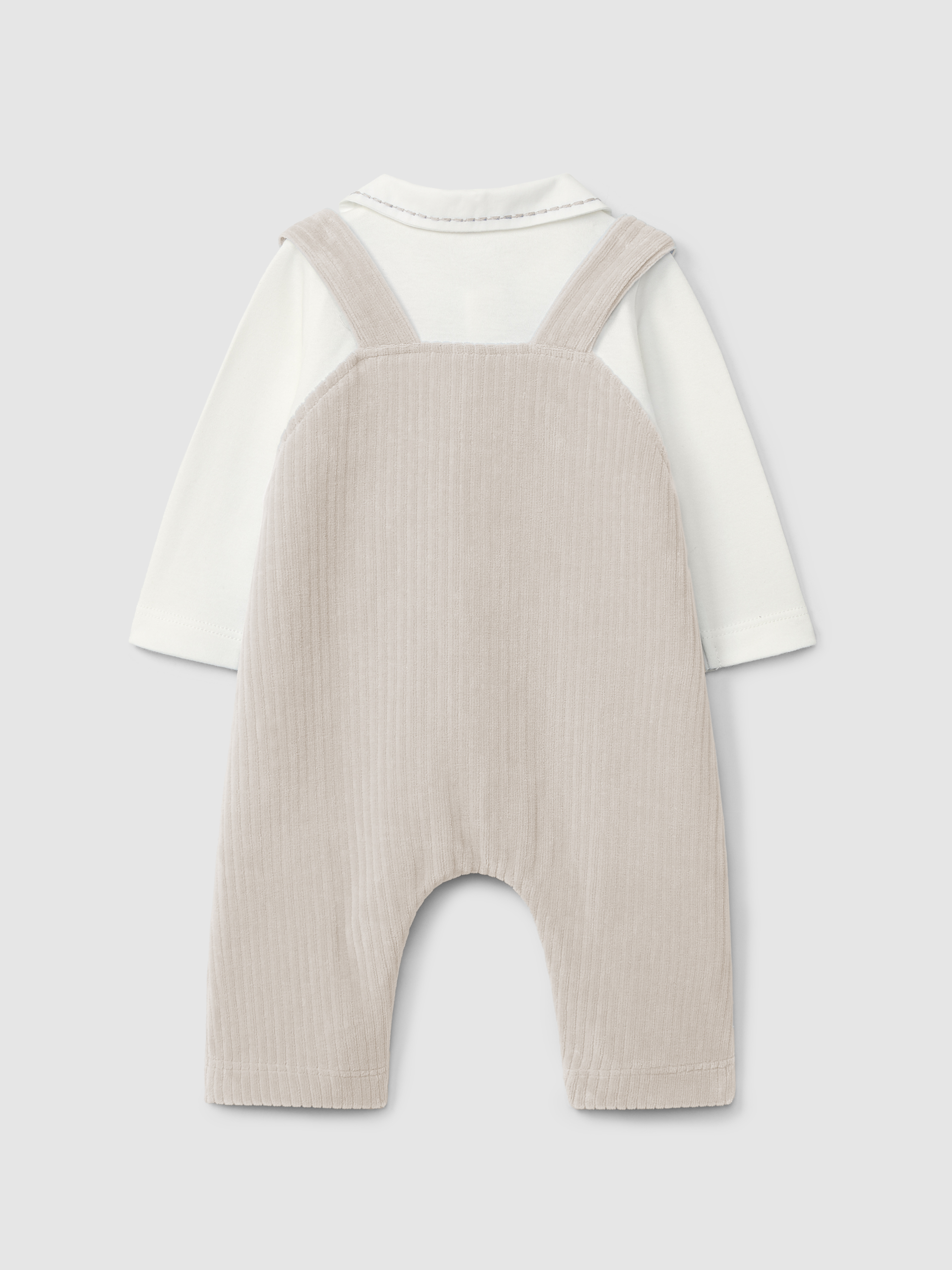 Two-in-one romper in ribbed velvet