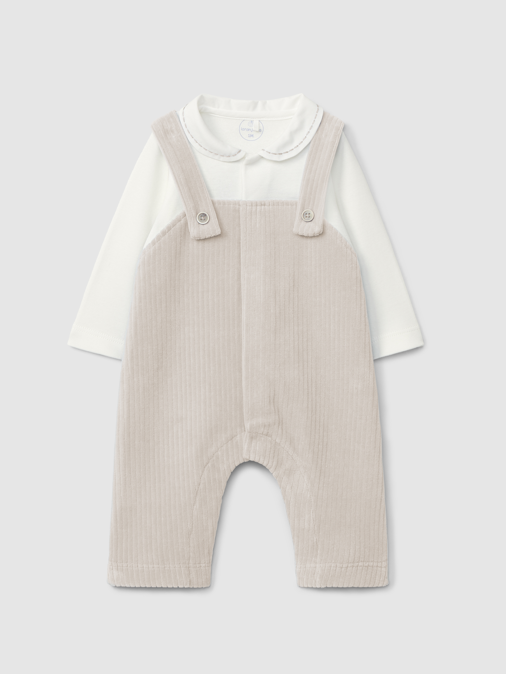 Two-in-one romper in ribbed velvet