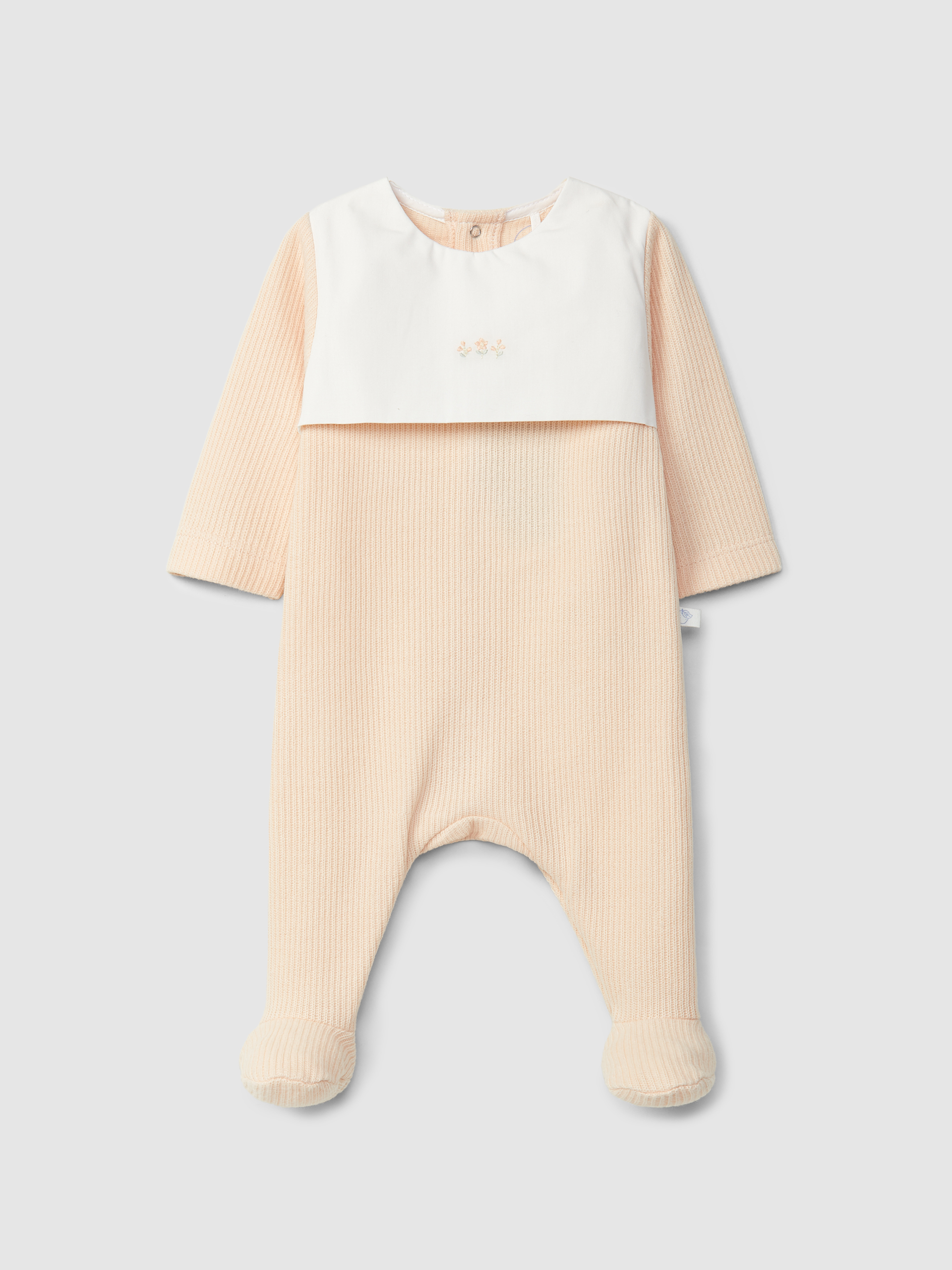 Babygrow in organic cotton with embroidered detail