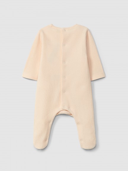 Babygrow in organic cotton with embroidered detail Babygrow in organic cotton with embroidered detail