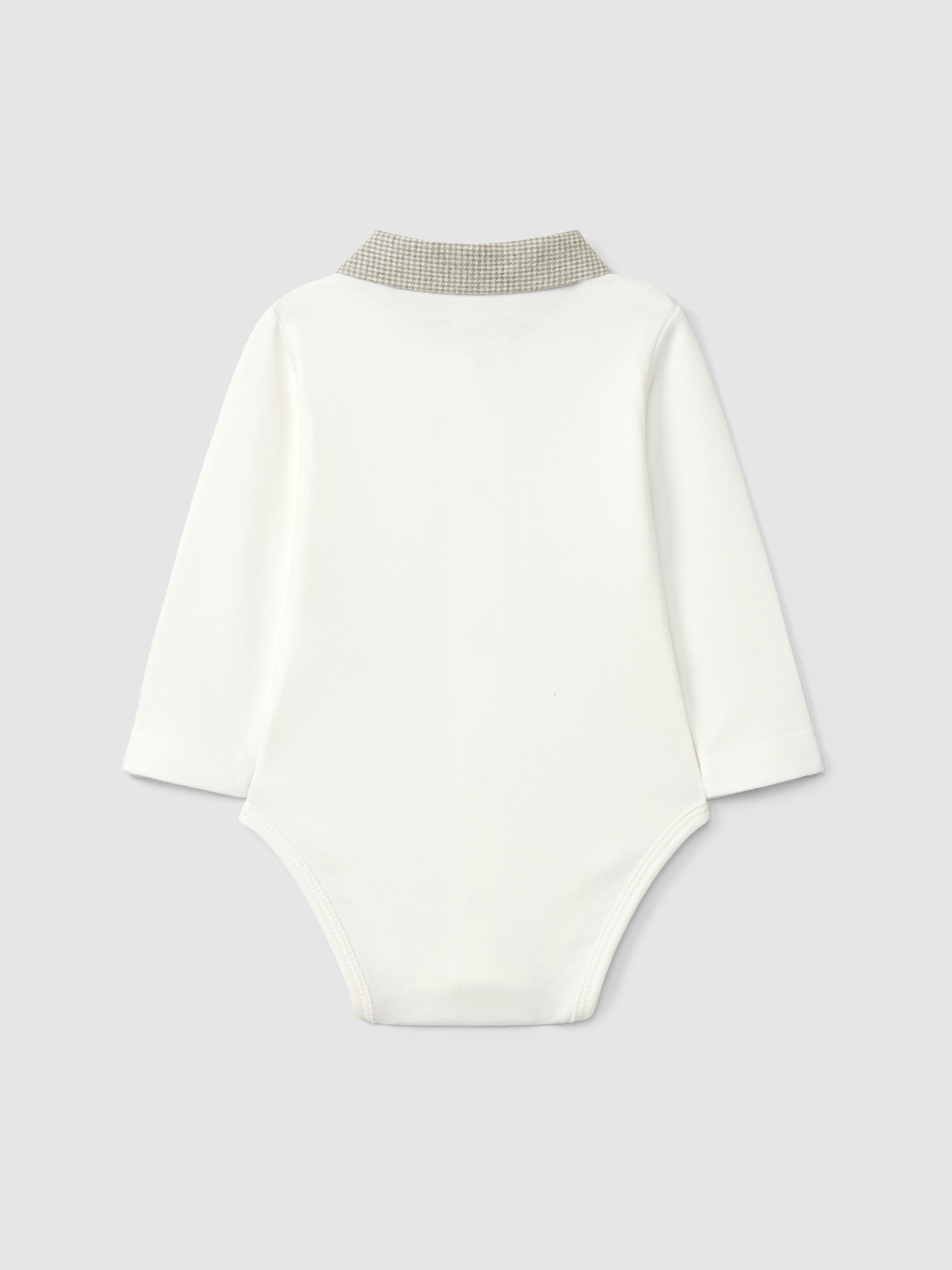 Body con cuello puntiagudo micro-vichy