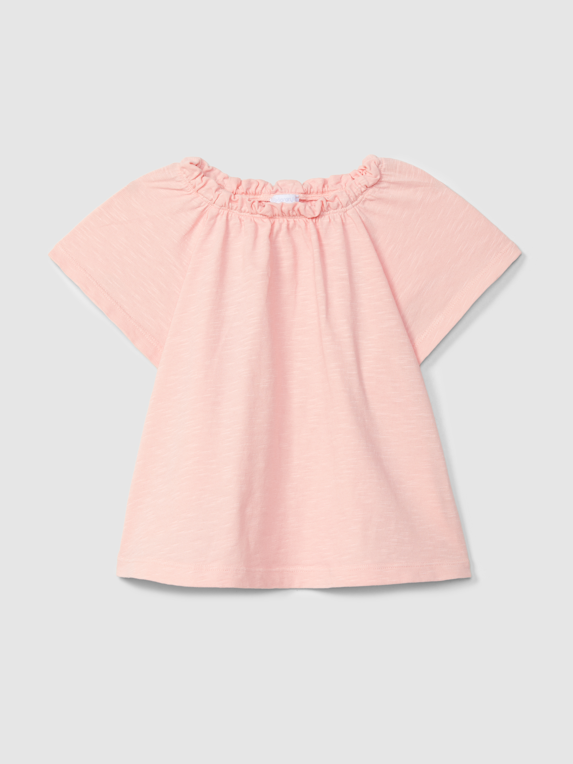 Top uni en maille de coton flammé