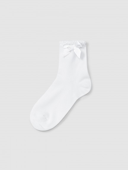 Short socks with grossgrain side bow Cóndor Short socks with grossgrain side bow Cóndor