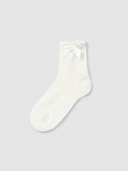 Short socks with grossgrain side bow Cóndor Short socks with grossgrain side bow Cóndor
