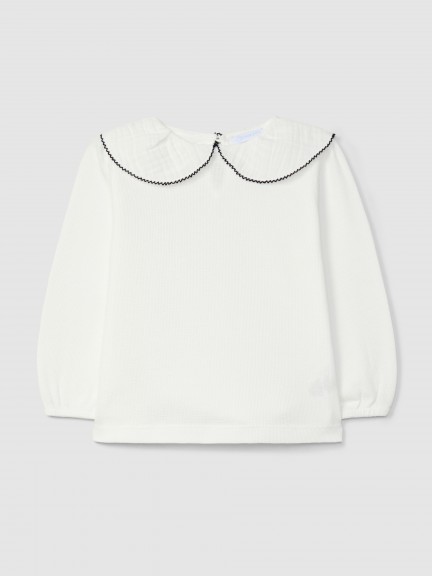 Longsleeve malha waffle gola com picueta Longsleeve malha waffle gola com picueta