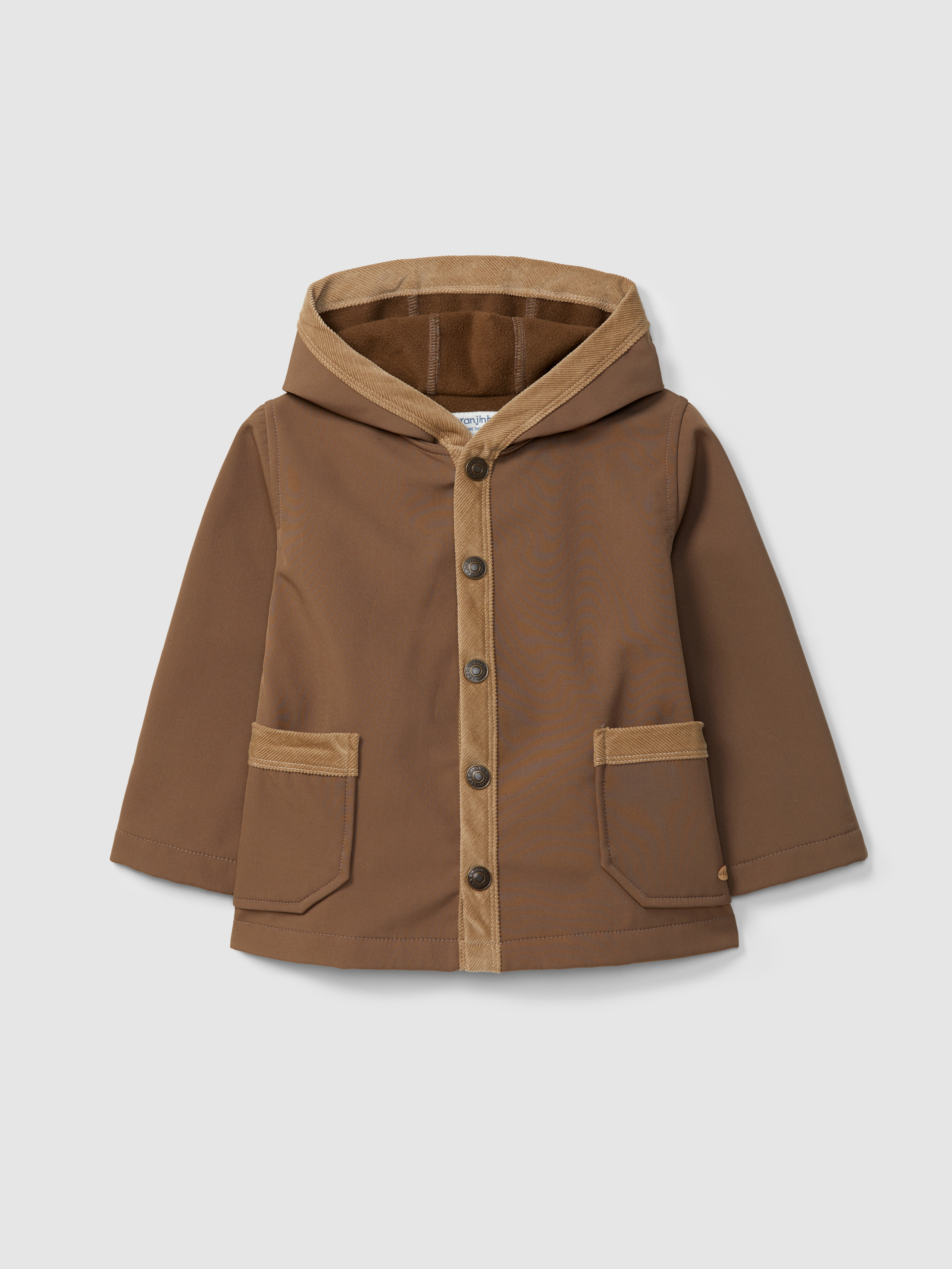 Gilet à capuche détails en velours côtelé