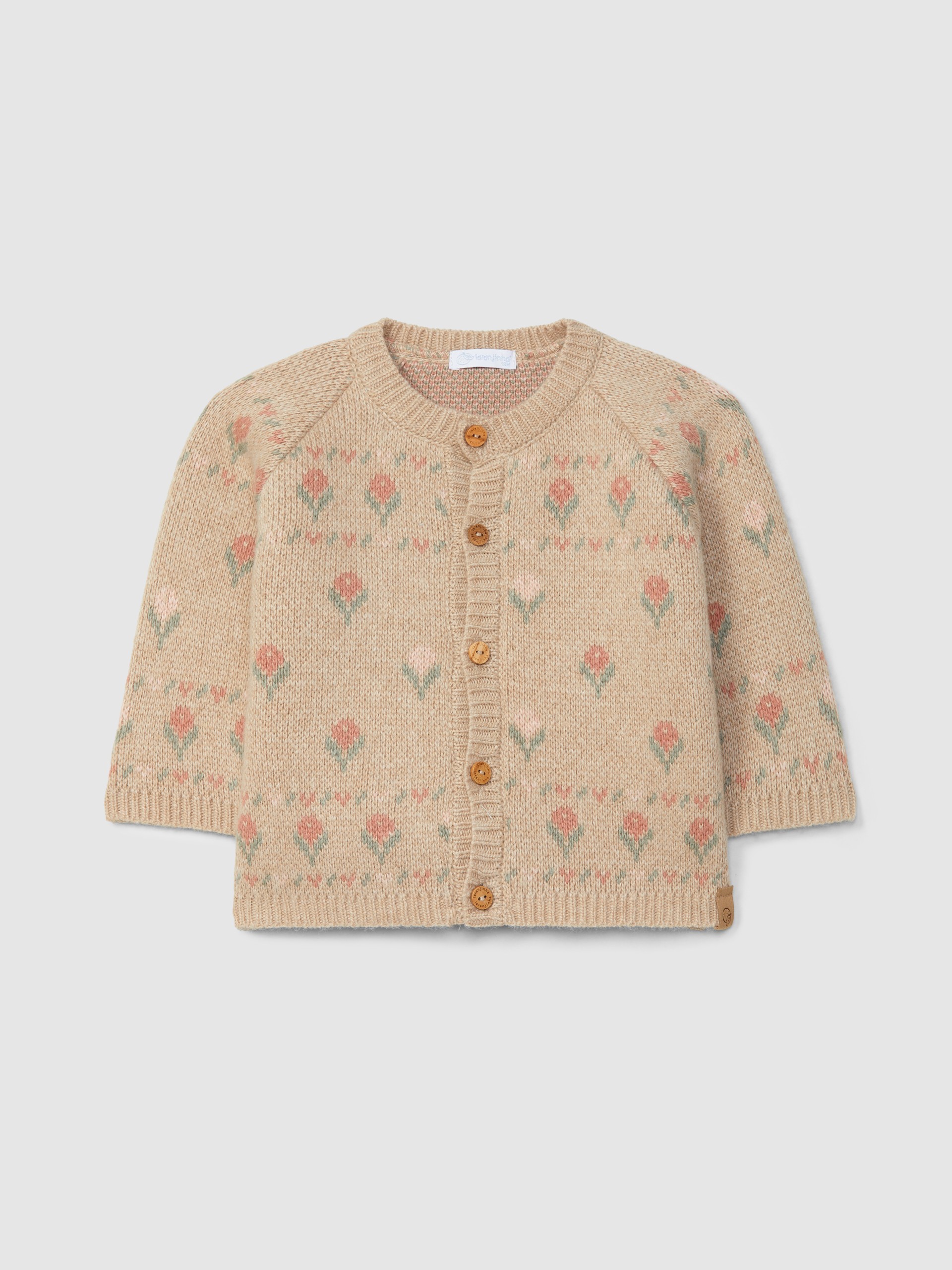 Abrigo tricotado jacquard de flores