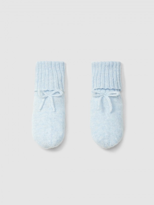 Knitted booties with cable-knit detail Knitted booties with cable-knit detail