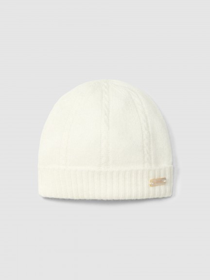 Knitted beanie with cable-knit detail Knitted beanie with cable-knit detail